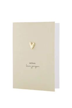 ZUSSS Baby*wenskaart met broche welkom lieve jongen wit