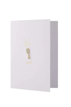 ZUSSS Kaartjes*wenskaart met broche proost wit