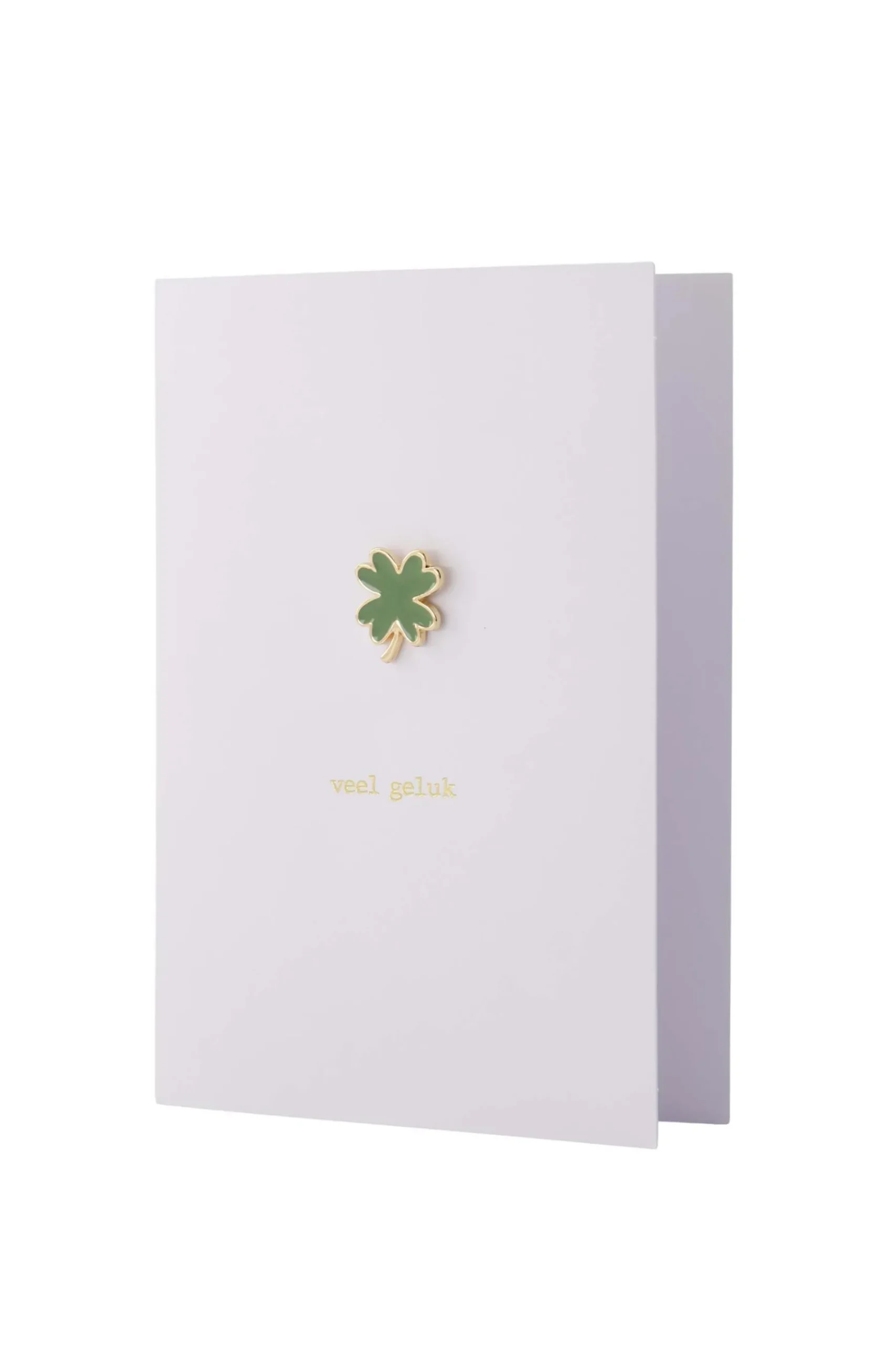 ZUSSS Kaartjes*wenskaart met broche veel geluk wit
