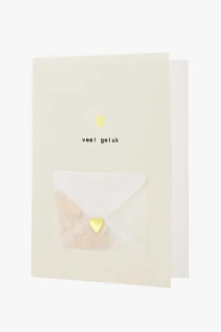ZUSSS Kaartjes*wenskaart met envelopje veel geluk zand