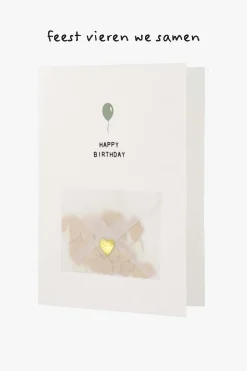 ZUSSS Kaartjes*wenskaart met envelopje happy birthday wit