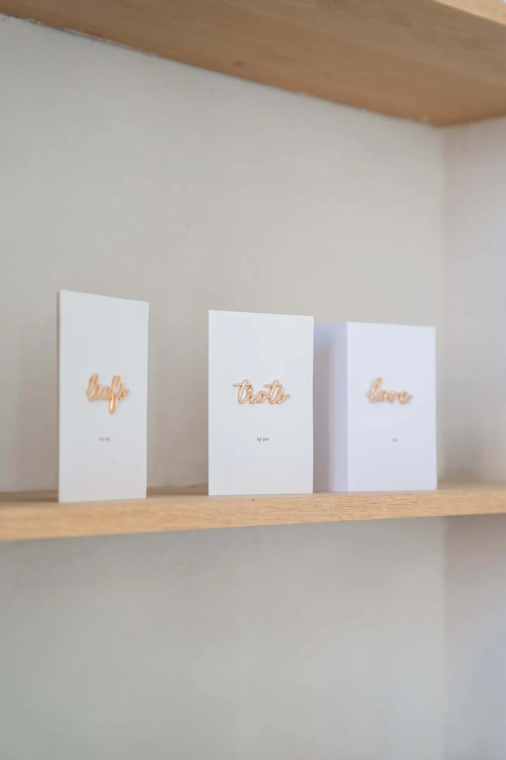 ZUSSS Kaartjes*wenskaart trots magneet wit/goud