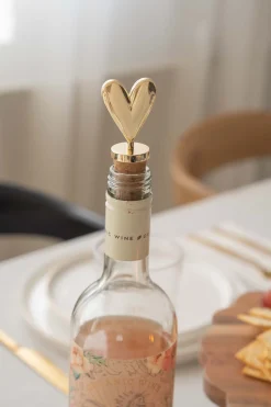 ZUSSS Keukenaccessoires*wijnstopper hartje goud