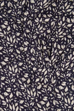 ZUSSS Jurkjes & Rokken*wikkeljurk met blaadjesprint donkerblauw