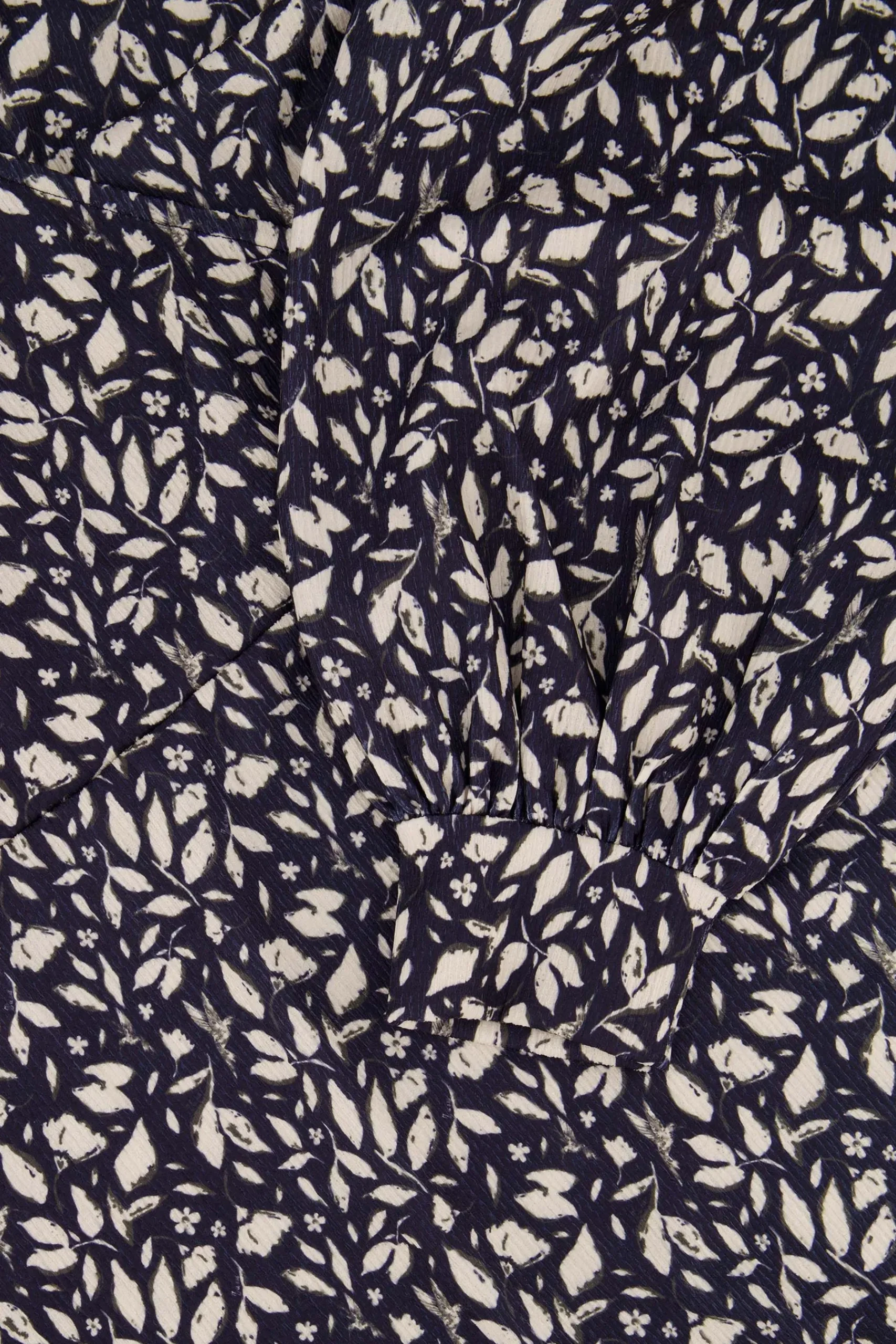 ZUSSS Jurkjes & Rokken*wikkeljurk met blaadjesprint donkerblauw