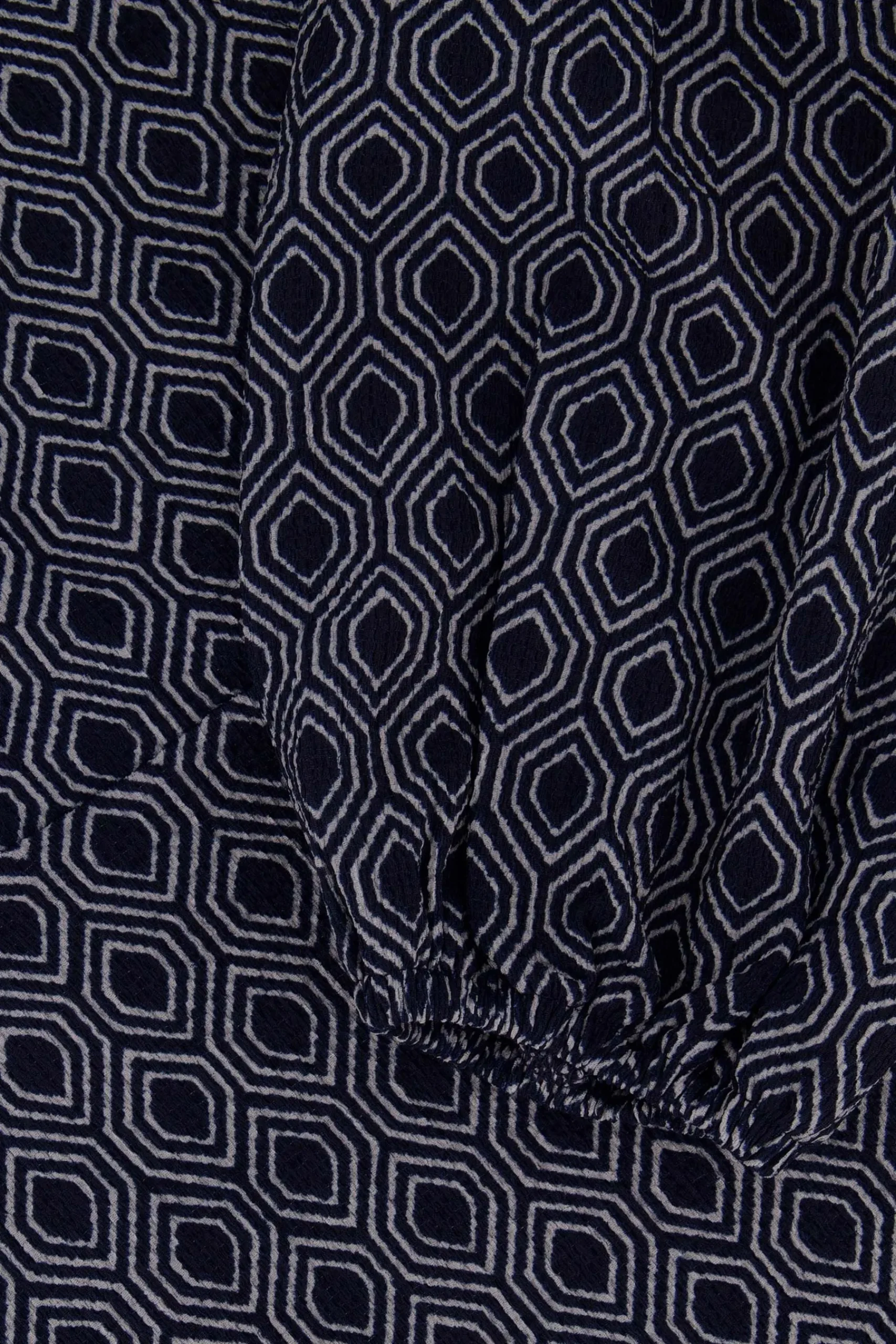 ZUSSS Jurkjes & Rokken*wikkeljurk met blockprint donkerblauw/grijs