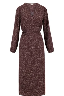 ZUSSS Jurkjes & Rokken*wikkeljurk met print chocoladebruin printchocoladebruin