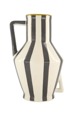 ZUSSS Vazen & Potten*x Return to Sender vaas gestreept M zand/off black